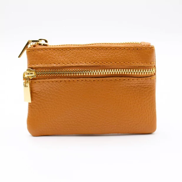 Porte monnaie en cuir grainé