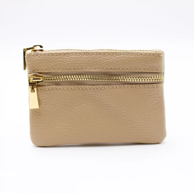 Porte monnaie en cuir grainé