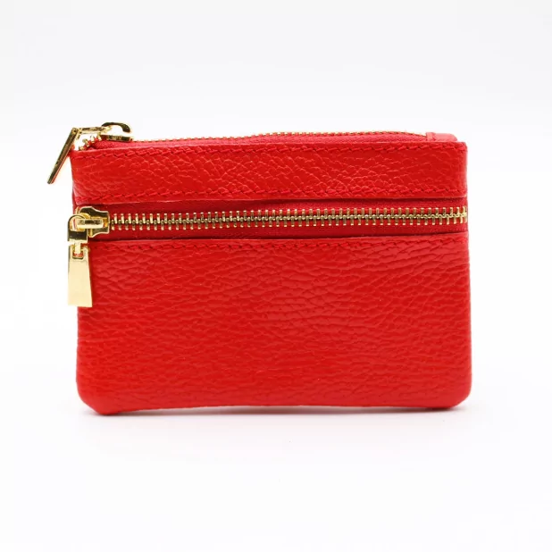 Porte monnaie en cuir grainé