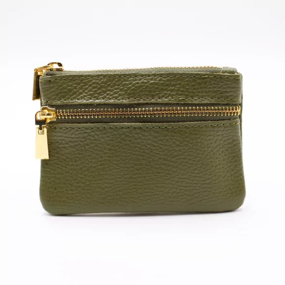 Porte monnaie en cuir grainé