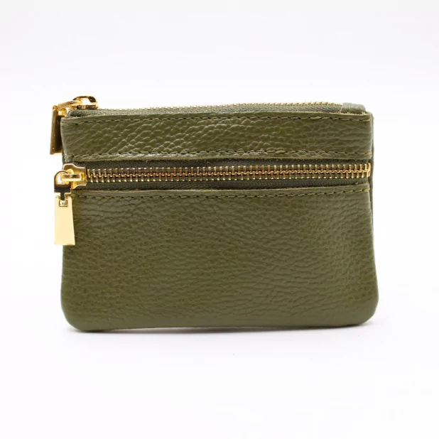 Porte monnaie en cuir grainé