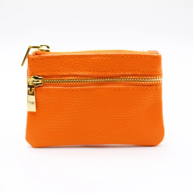 Porte monnaie en cuir grainé