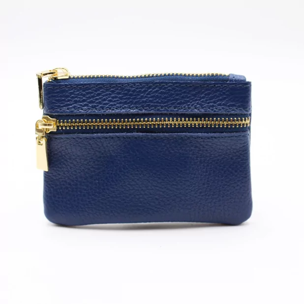 Porte monnaie en cuir grainé