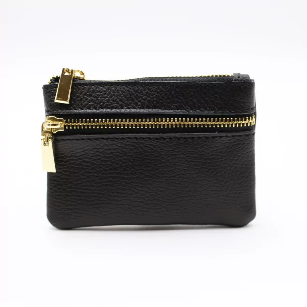 Porte monnaie en cuir grainé