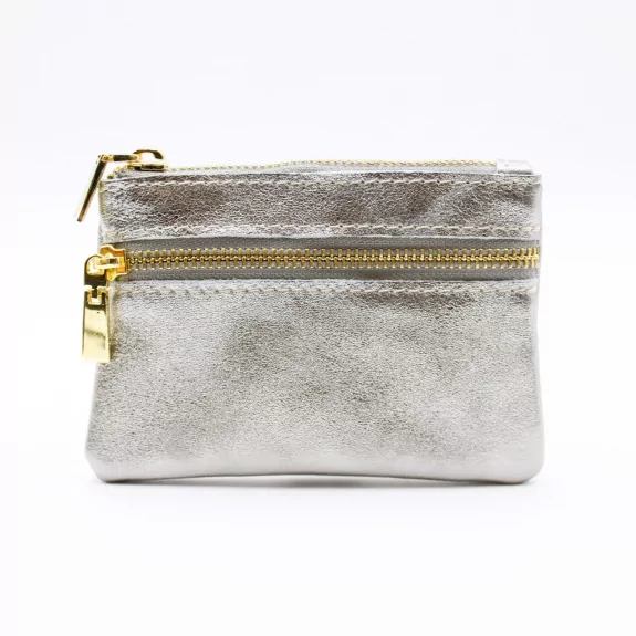 Porte monnaie en cuir pailleté