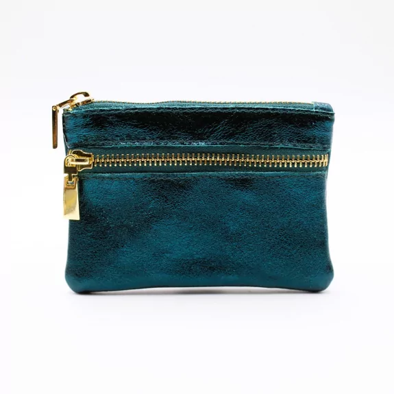 Porte monnaie en cuir pailleté