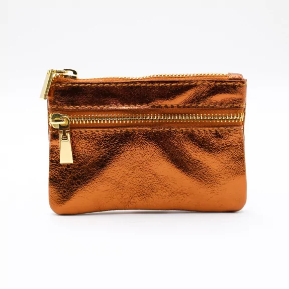 Porte monnaie en cuir pailleté