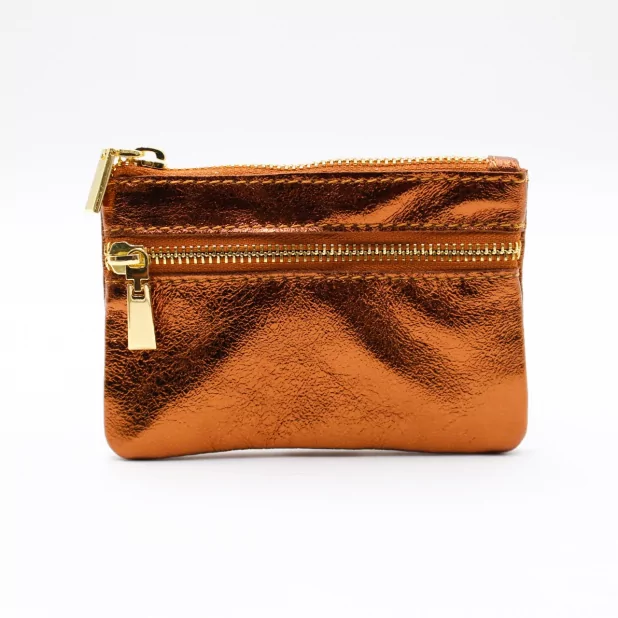 Porte monnaie en cuir pailleté