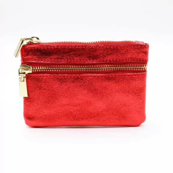 Porte monnaie en cuir pailleté
