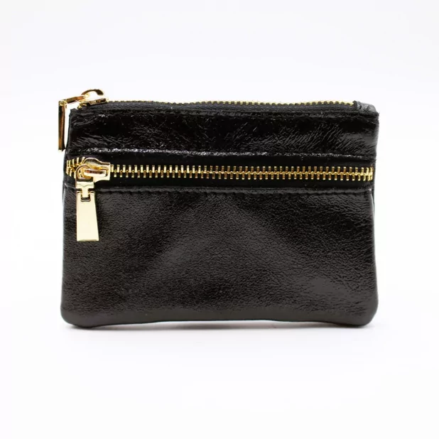 Porte monnaie en cuir pailleté