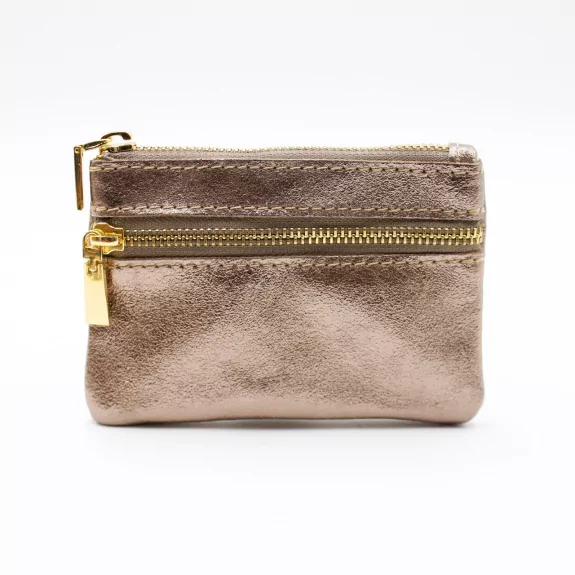 Porte monnaie en cuir pailleté