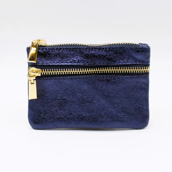 Porte monnaie en cuir pailleté