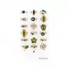 Pack 18 bagues acier inoxydable - VERT