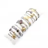 Pack de 12 bracelets cristal de verre et acier - GRIS