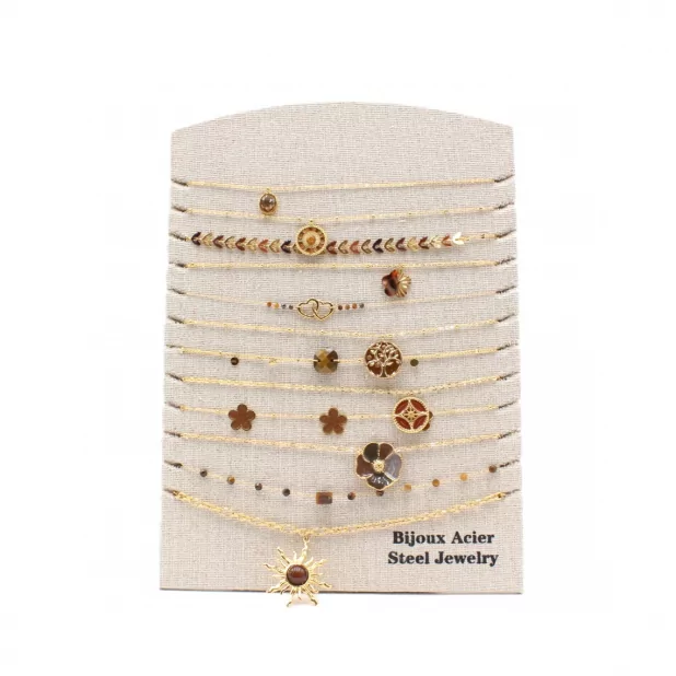 Pack 12 Colliers Acier Inoxydable - marron