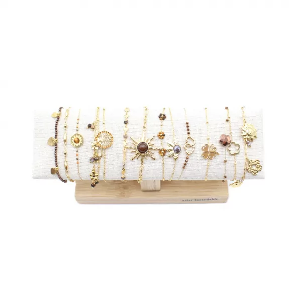 Pack de 12 bracelets acier - marron