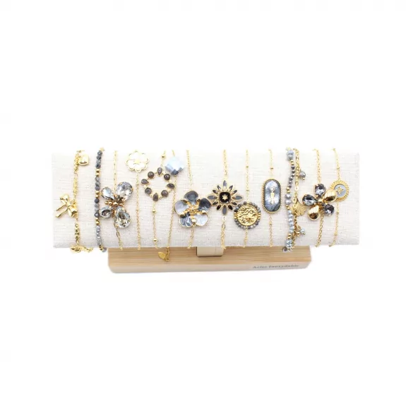 Pack de 12 bracelets acier inoxydable - GRIS