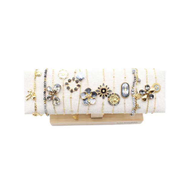 Pack de 12 bracelets acier inoxydable - GRIS