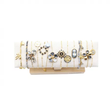 Pack de 12 bracelets acier inoxydable - GRIS