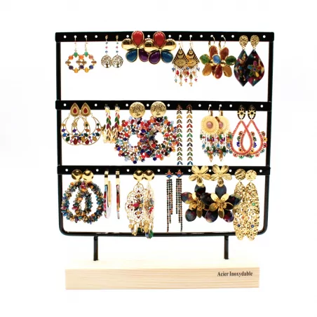 Pack de 18 boucles d'oreilles acier - MULTI