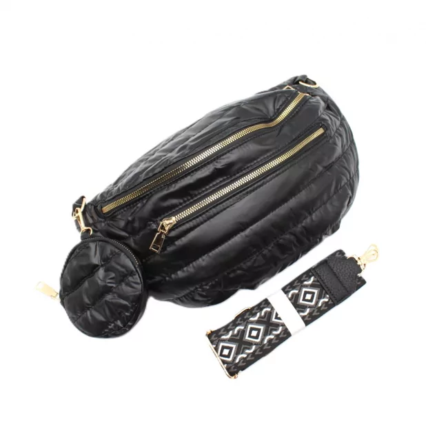 Sac banane matelassé avec lanière à motifs