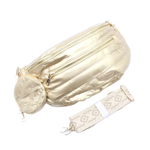 Sac banane matelassé avec lanière à motifs