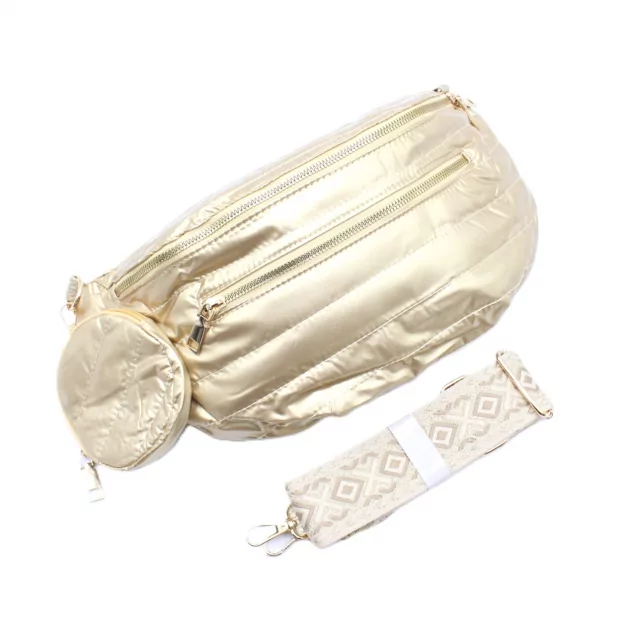 Sac banane matelassé avec lanière à motifs