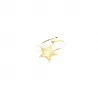 Bague acier doré étoile