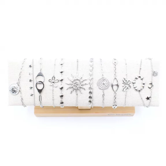 Pack de 12 bracelets acier - argenté