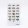 Pack 18 bagues acier inoxydable - TURQUOISE