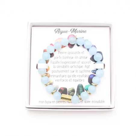 bracelet pierre naturelle aigue marine