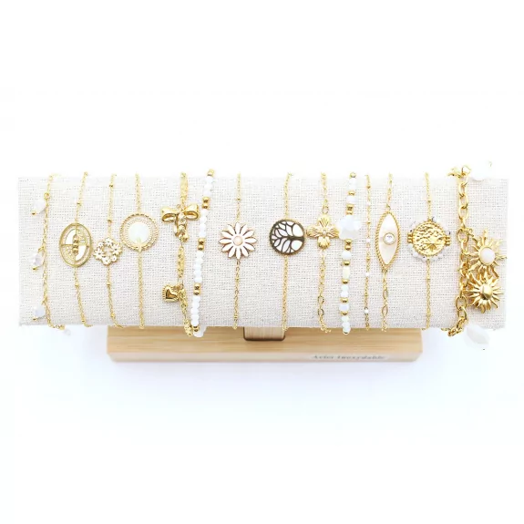 Pack de 12 bracelets acier - blanc