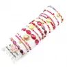 Pack de 12 bracelets cristal de verre et acier - rouge