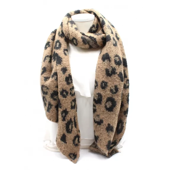 écharpe chaude biseauté motif léopard