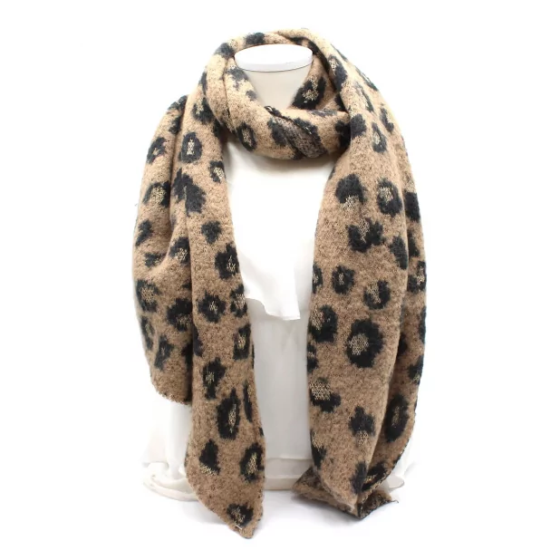 écharpe chaude biseauté motif léopard