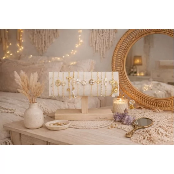 Pack de 12 bracelets acier - blanc