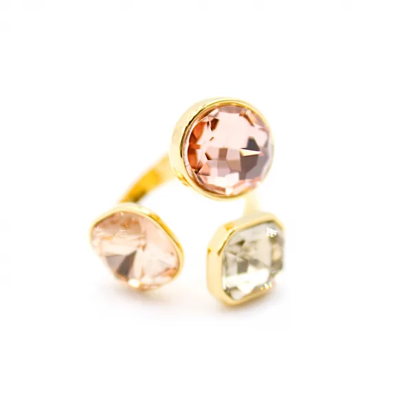 Bague tendance cabochons strass