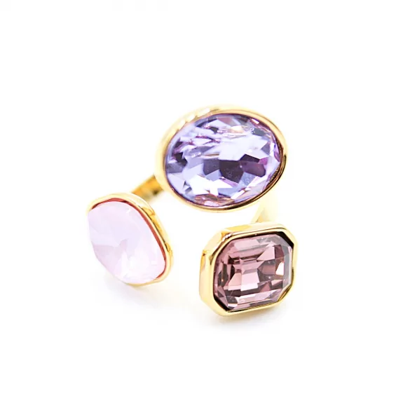 Bague tendance cabochons strass