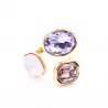 Bague tendance cabochons strass