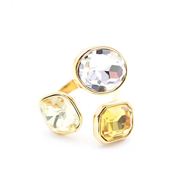 Bague tendance cabochons strass