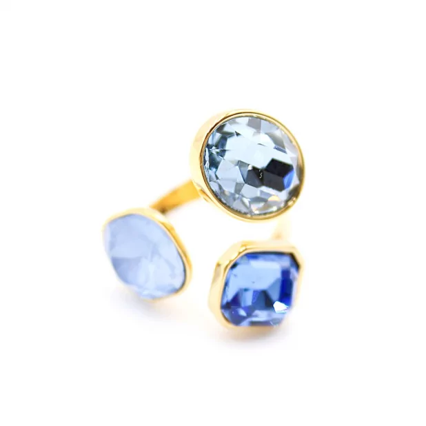 Bague tendance cabochons strass