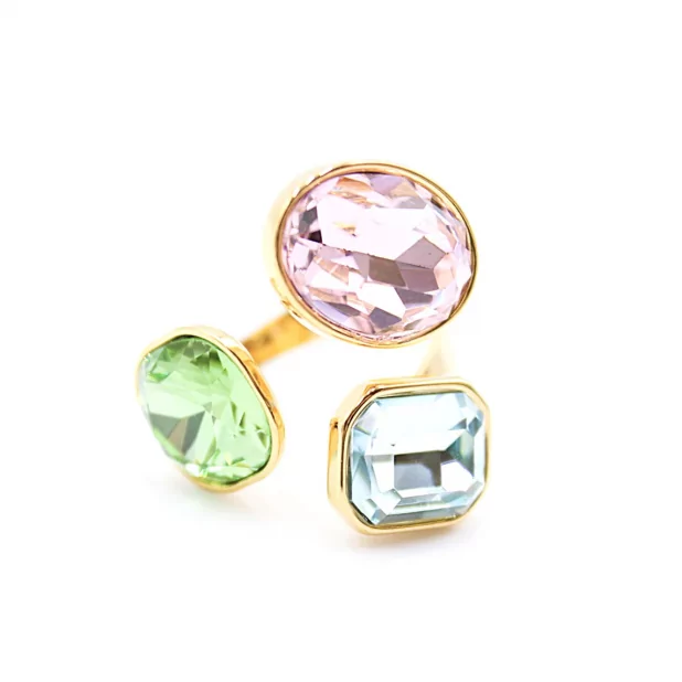 Bague tendance cabochons strass