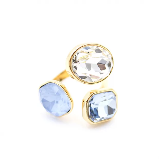 Bague tendance cabochons strass