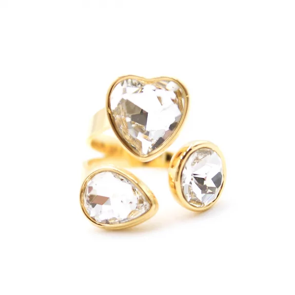 Bague tendance cabochons cœur