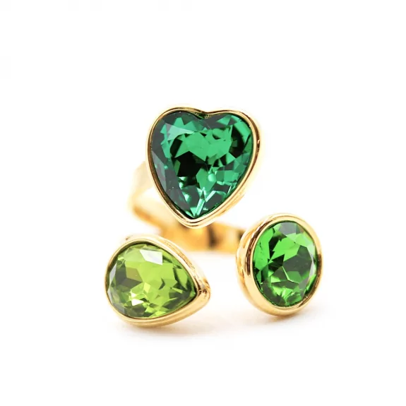 Bague tendance cabochons cœur