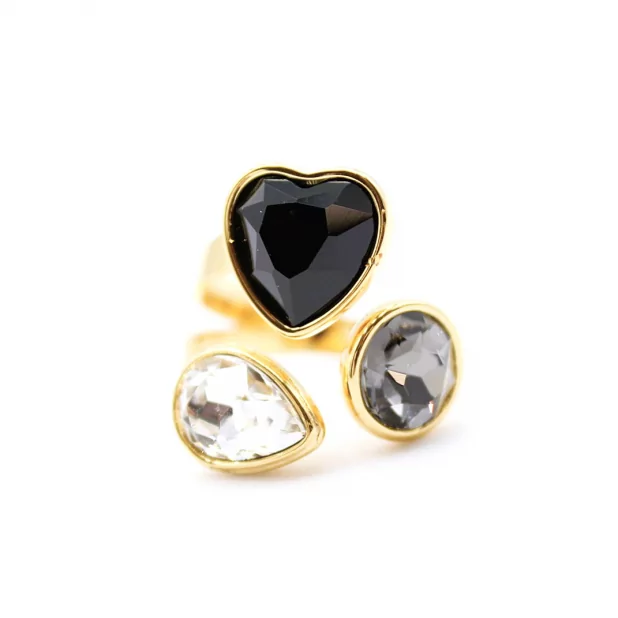 Bague tendance cabochons cœur