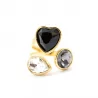 Bague tendance cabochons cœur