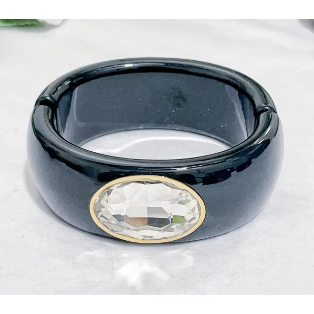 Bracelet jonc résine avec cabochon cristal