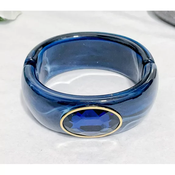 Bracelet jonc résine avec cabochon cristal