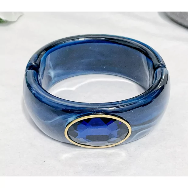 Bracelet jonc résine avec cabochon cristal